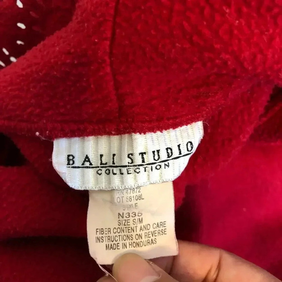 Vintage 90s Bali Studio women Terri Cloth Red bathrobe Nightgown size S - Picture 10 of 10